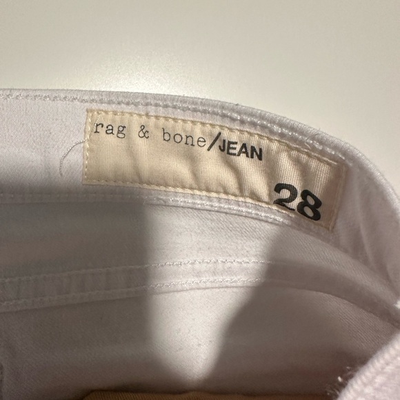 NEW Rag & Bone The Dre Boyfriend Skinny Jeans White Denim Size 28 - Picture 2 of 9